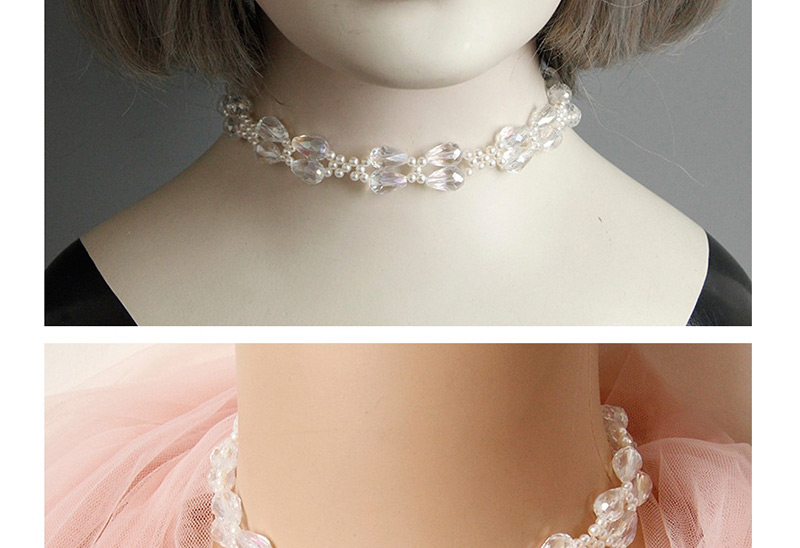 Fashion White Beaded Double-layer Necklace,Festival & Party Supplies