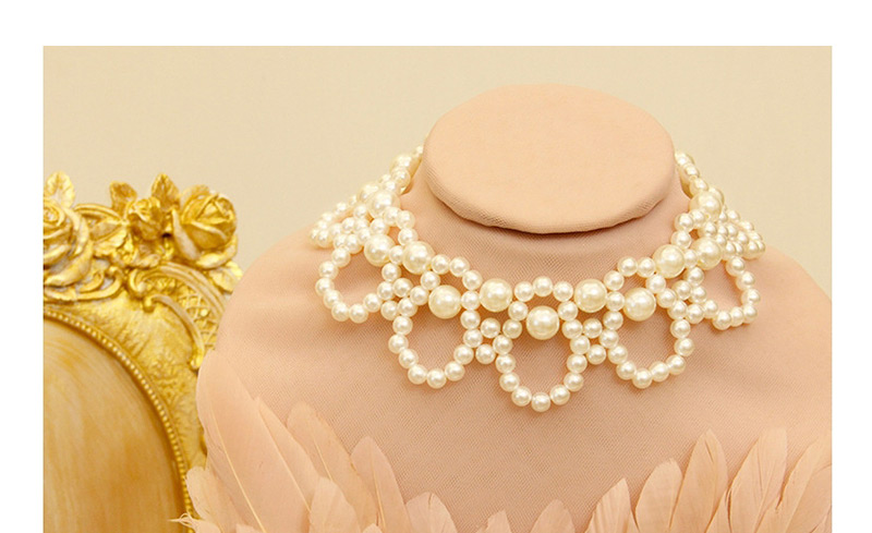 Fashion White Beaded Necklace,Festival & Party Supplies