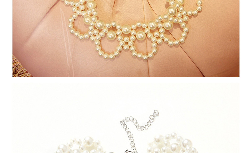 Fashion White Beaded Necklace,Festival & Party Supplies