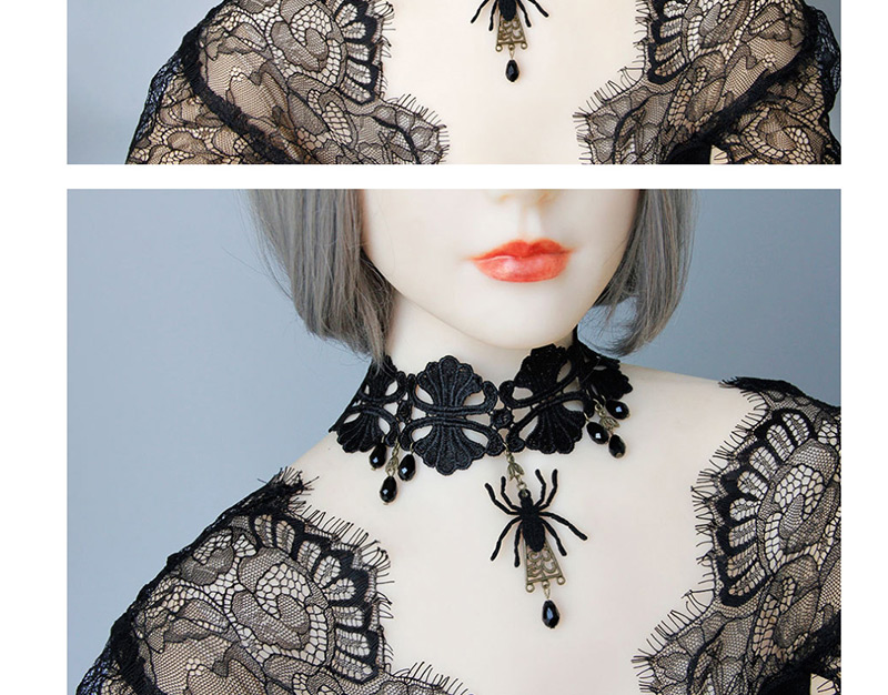 Fashion Black Spider Lace Necklace,Festival & Party Supplies
