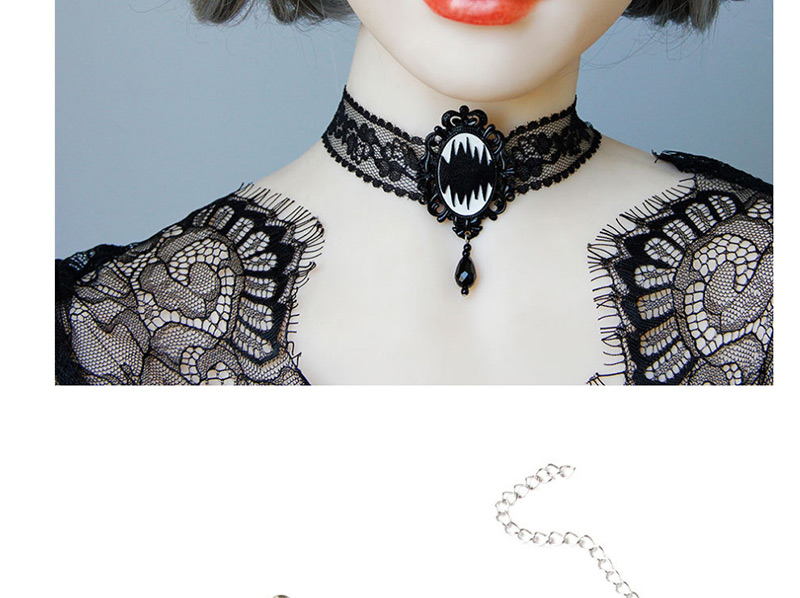 Fashion Black Lace Leather Element Necklace,Festival & Party Supplies