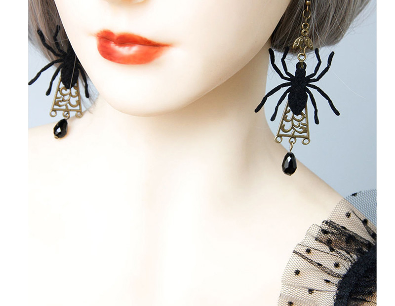 Fashion Black Terror Spider Earrings,Festival & Party Supplies
