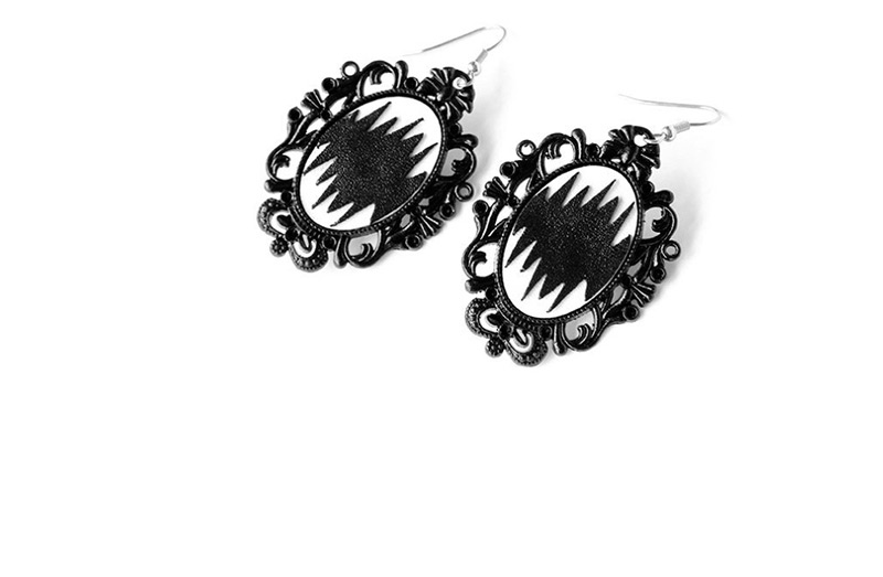 Fashion Black Hollow Alloy Geometric Earrings,Festival & Party Supplies