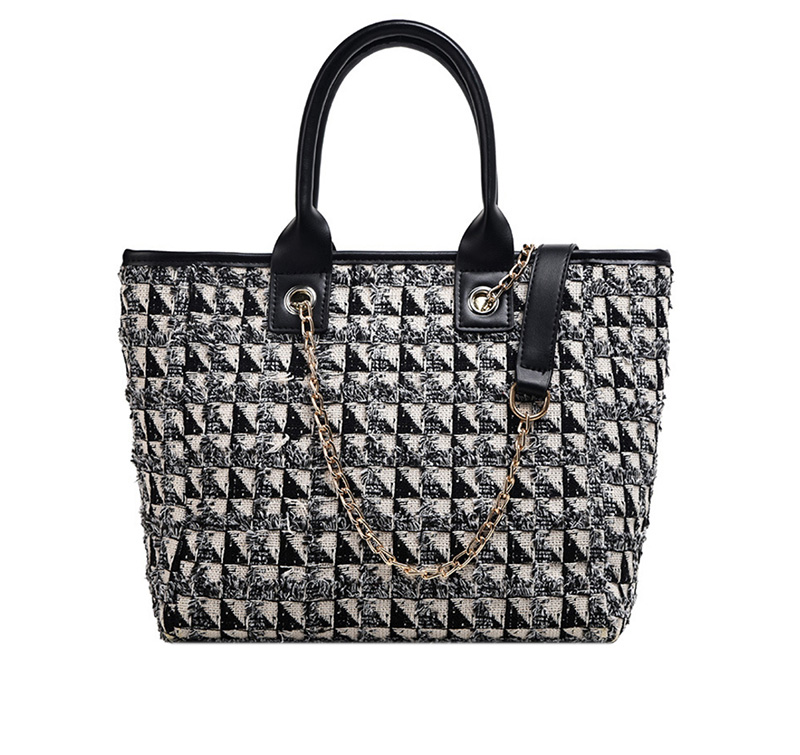 Fashion Black Woolen Shoulder Bag,Handbags