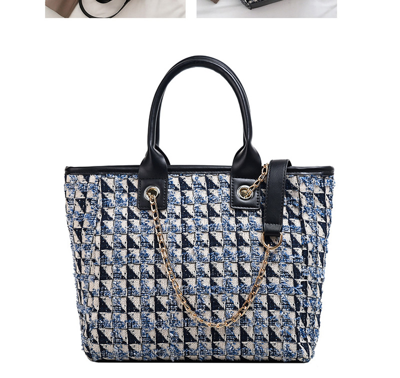 Fashion Blue Woolen Shoulder Bag,Handbags