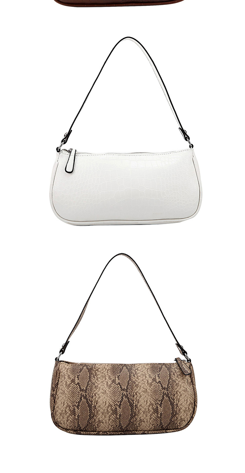 Fashion Crocodile Pattern White Snakeskin Shoulder Bag,Handbags