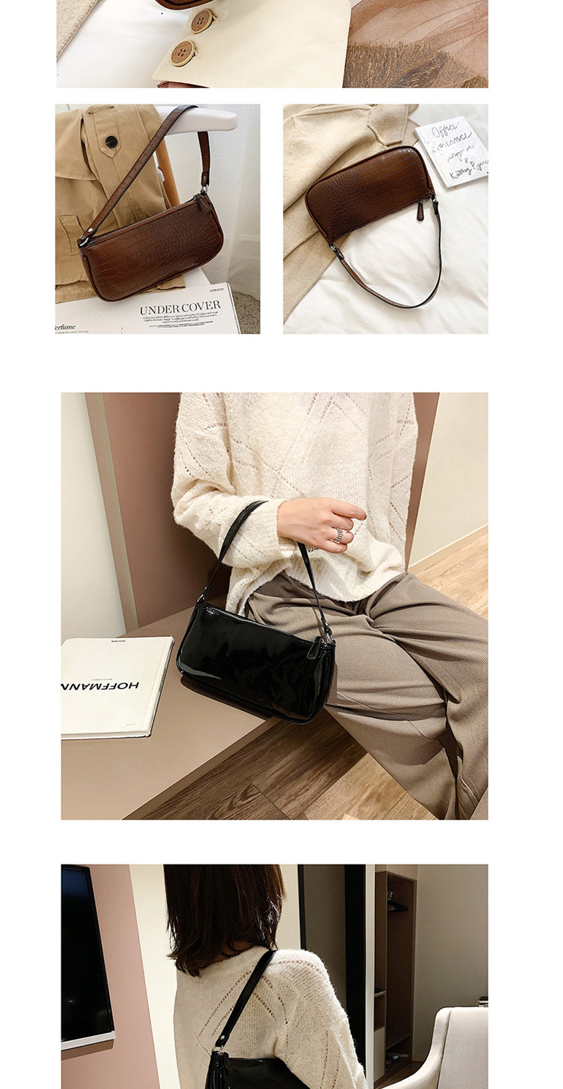 Fashion Patent Leather Black Snakeskin Shoulder Bag,Handbags