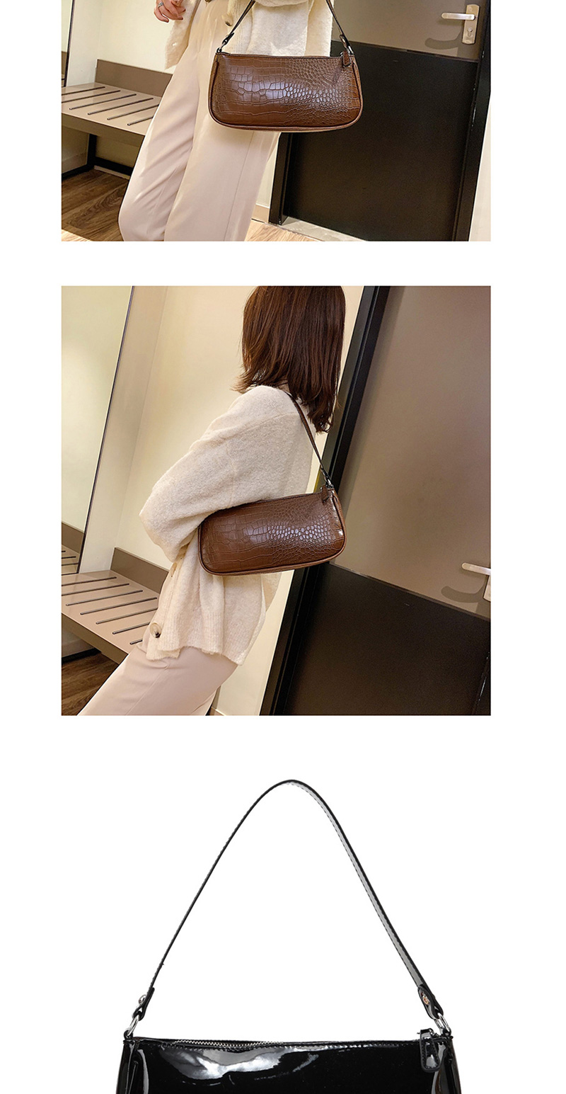 Fashion Patent Leather Black Snakeskin Shoulder Bag,Handbags