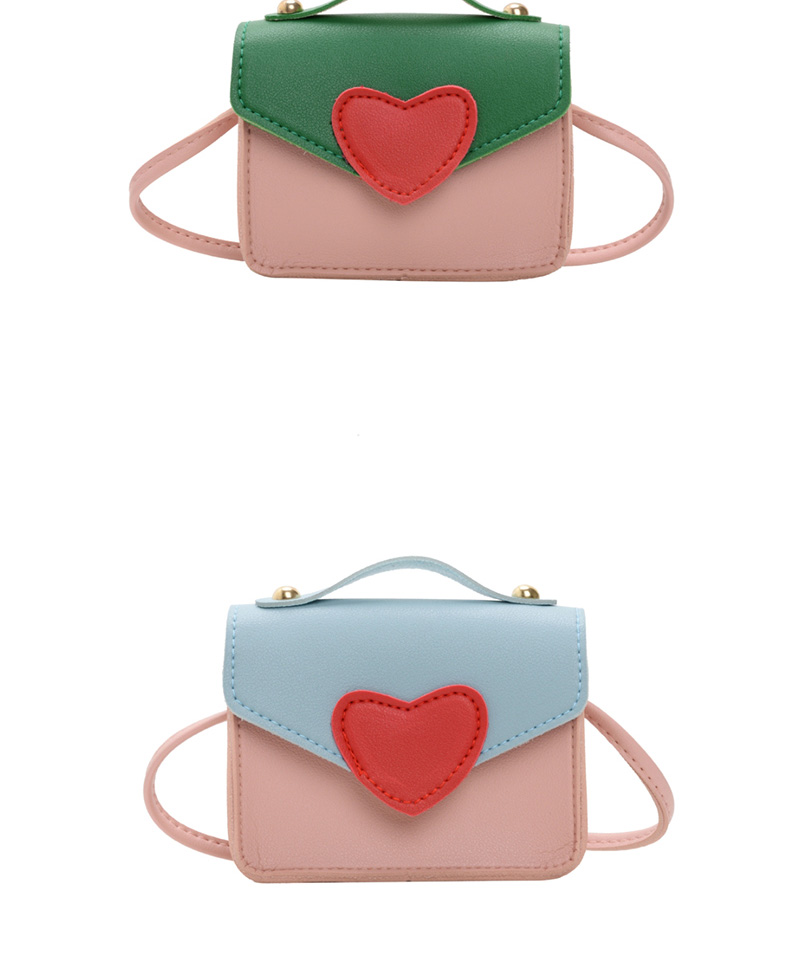 Fashion Pink Contrast Love Portable Messenger Bag,Handbags