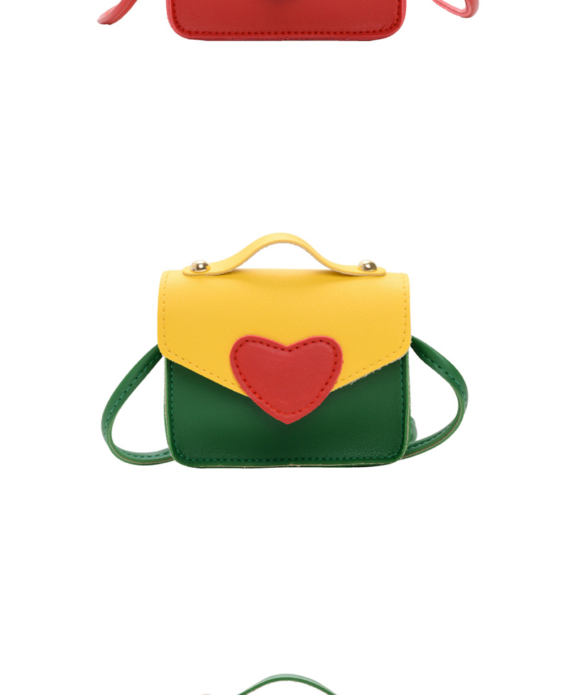 Fashion Green Contrast Love Portable Messenger Bag,Handbags