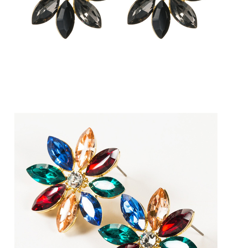 Fashion Gold Diamond Flower Earrings,Drop Earrings