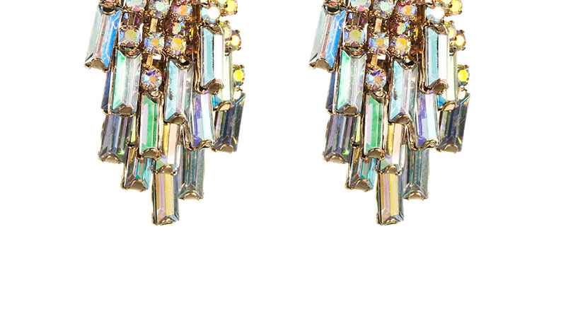 Fashion Ab Color Multi-layer Diamond Earrings,Drop Earrings