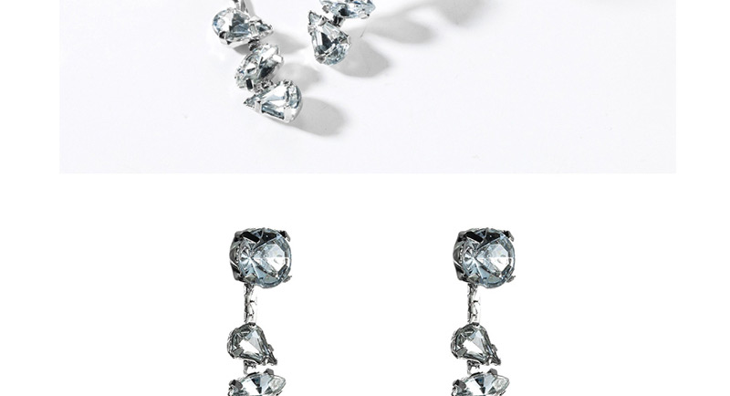 Fashion Silver Multi-layer Geometry Full Drill Earrings,Drop Earrings
