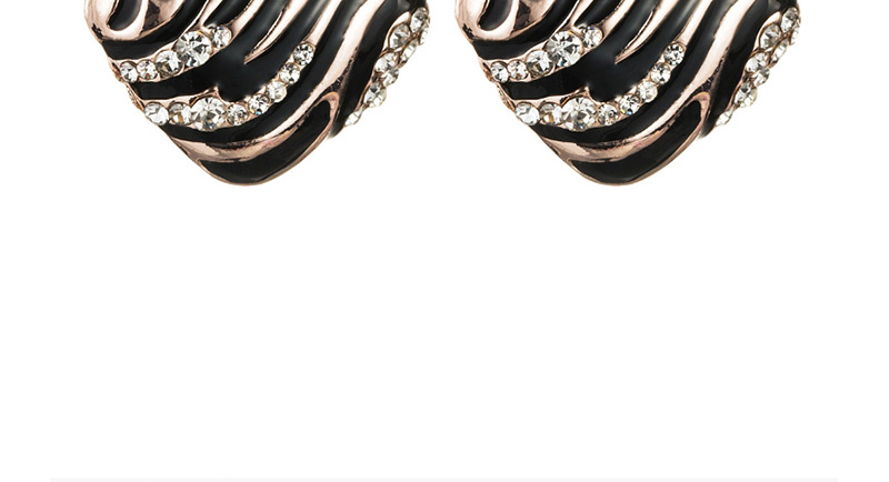 Fashion Black  Silver Needle Alloy Square Stripe Drop Oil Stud Earrings,Drop Earrings
