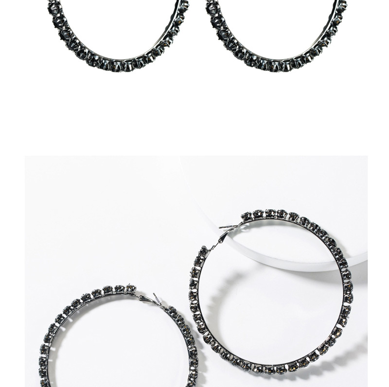 Fashion Number 8 Large Circle Outer Ring With Diamond Earrings,Hoop Earrings