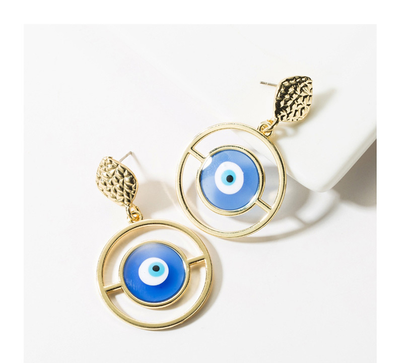 Fashion Blue Multilayer Alloy Ring Resin Eye Earrings,Drop Earrings