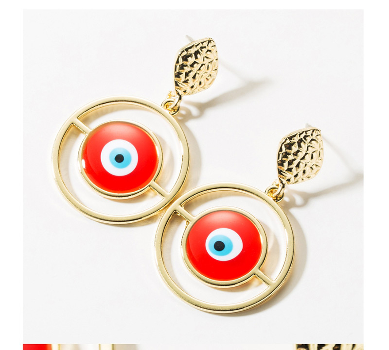 Fashion Red Multilayer Alloy Ring Resin Eye Earrings,Drop Earrings