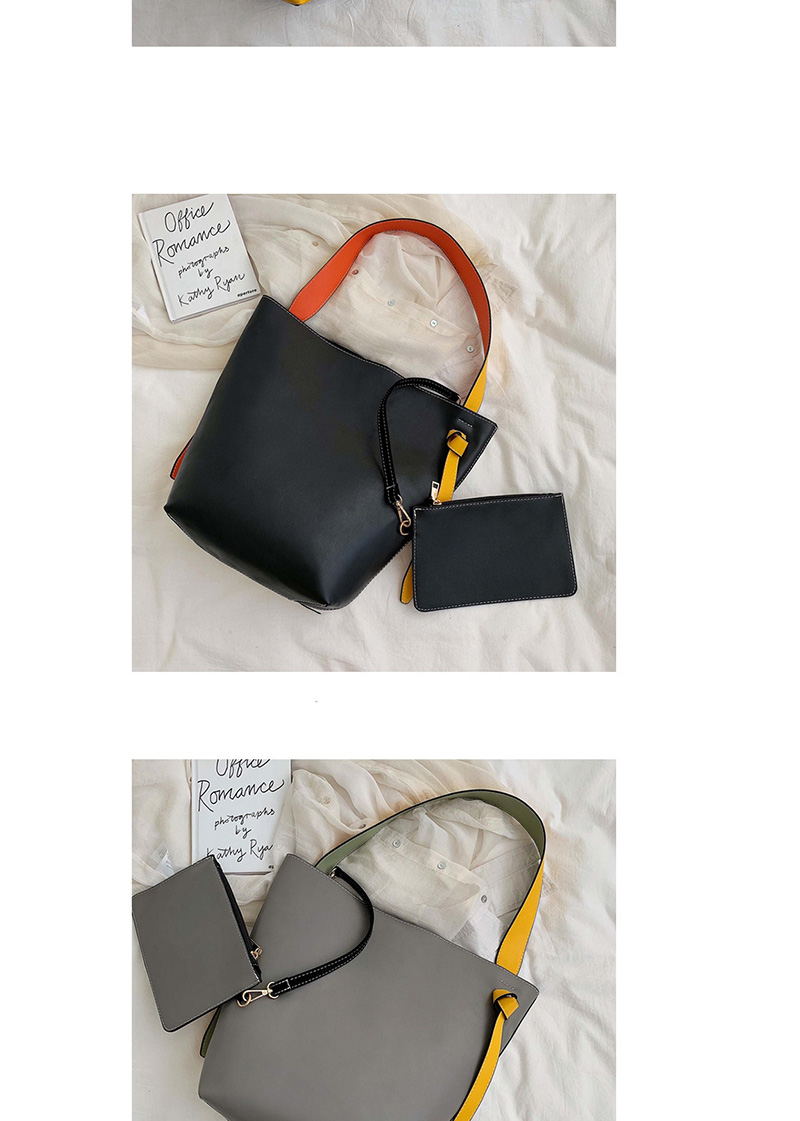 Black Contrast Color Bill Of Lading Backpack Mother Package,Handbags