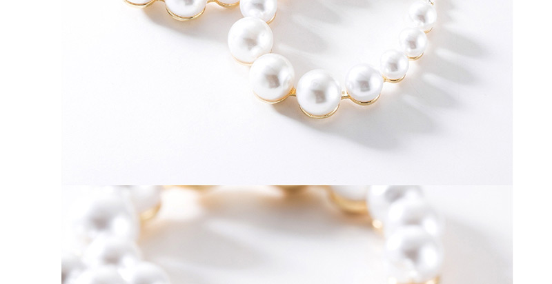 Fashion White  Silver Needle Drop-shaped Half-studded Imitation Pearl Earrings,Drop Earrings