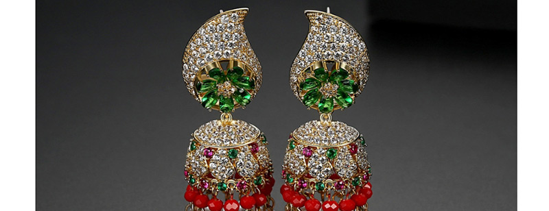 Fashion Red-t04f25 Bell Pearl Tassel Earrings,Earrings