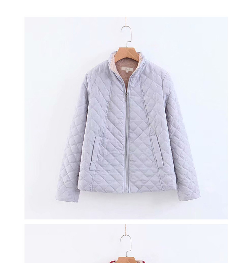 Fashion Light Grey Stand Collar Mesh Lightweight Coat,Coat-Jacket