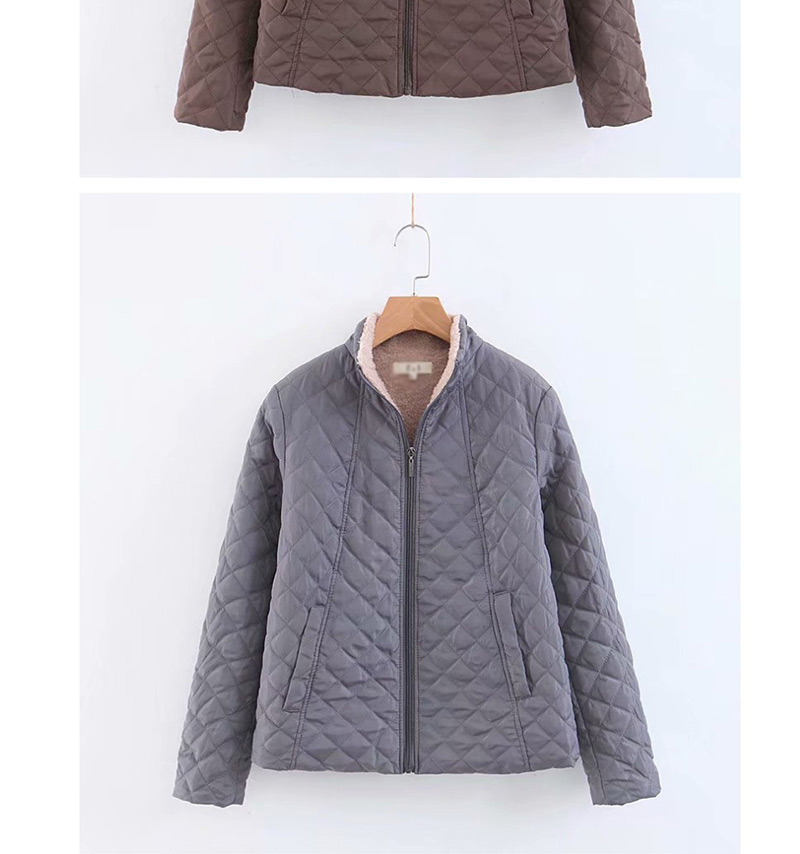 Fashion Dark Gray Stand Collar Mesh Lightweight Coat,Coat-Jacket