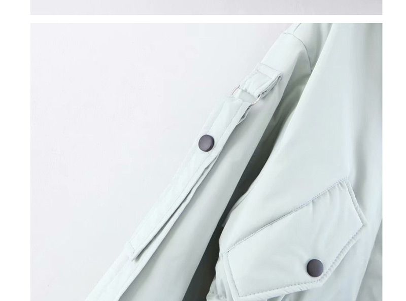 Fashion White Thickened Drawstring Waist Hooded Cotton Coat,Coat-Jacket