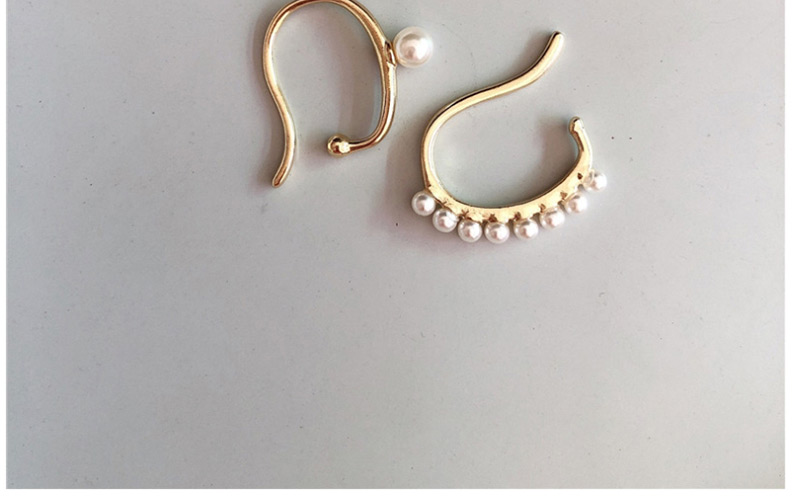 Fashion Gold (a Set Of Prices) Geometric Pearl Ear Bone Clip,Clip & Cuff Earrings