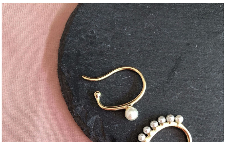 Fashion Gold (a Set Of Prices) Geometric Pearl Ear Bone Clip,Clip & Cuff Earrings