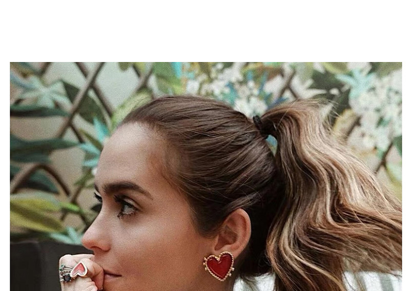 Fashion Red Big Heart-shaped Earrings,Stud Earrings