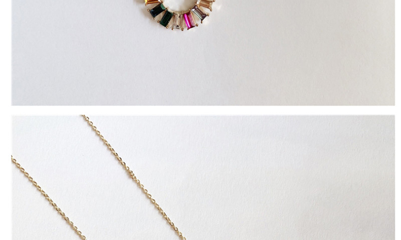 Fashion Gold Crystal Rainbow Necklace,Pendants