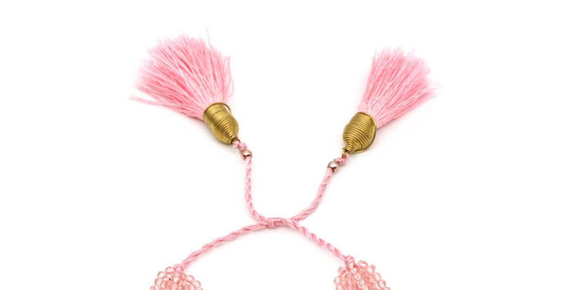 Fashion Suit Pink Rice Beads Woven Eye Bracelet,Beaded Bracelet