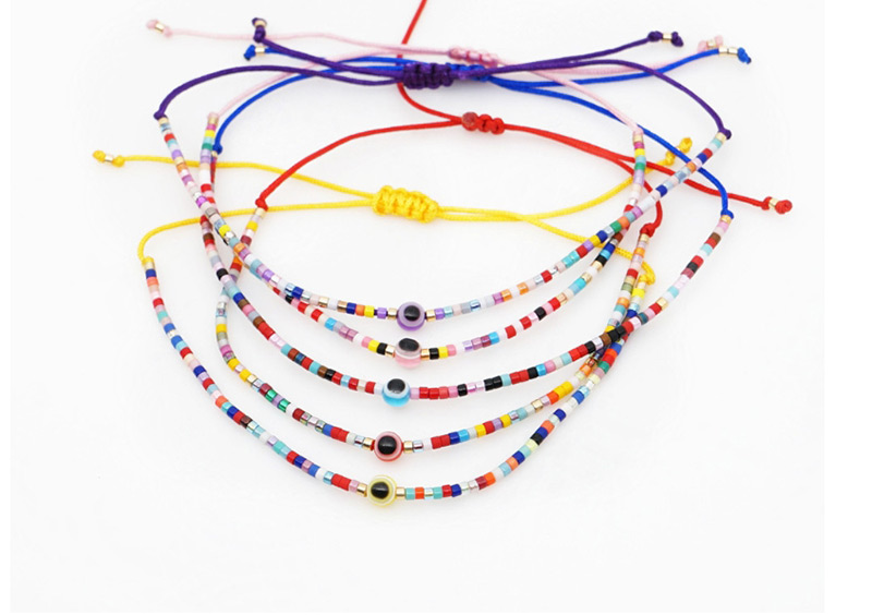 Fashion Yellow Rice Beads Woven Eye Bracelet,Beaded Bracelet