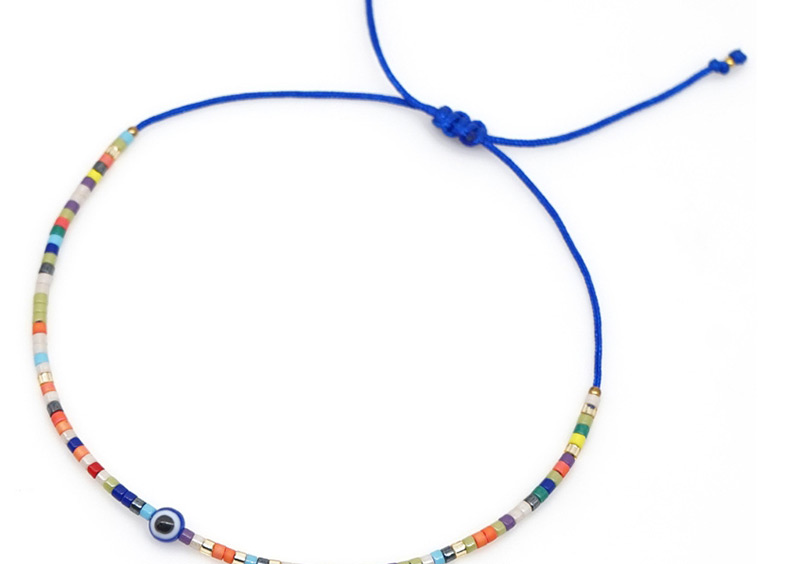Fashion Blue Rice Beads Woven Eye Bracelet,Beaded Bracelet