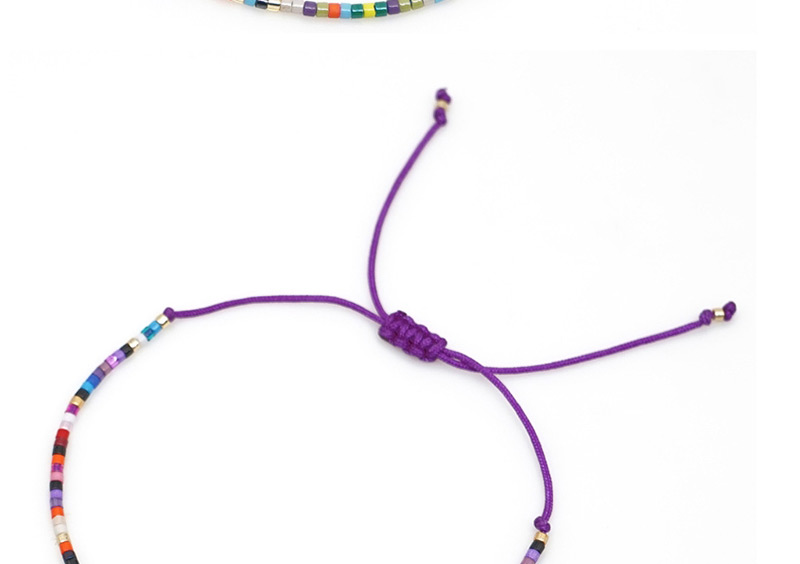 Fashion Purple Rice Beads Woven Eye Bracelet,Beaded Bracelet