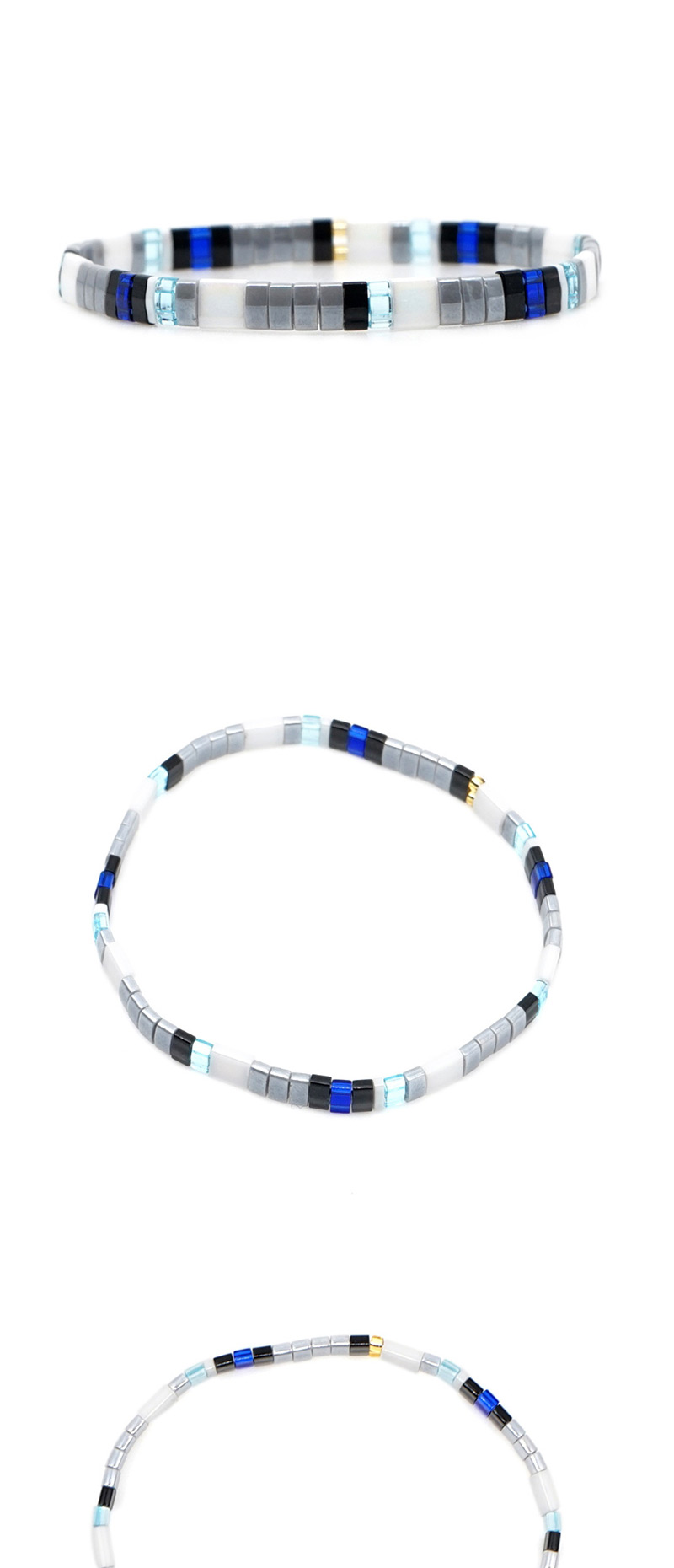 Fashion Blue Black And White Beaded Woven Bracelet,Fashion Bracelets