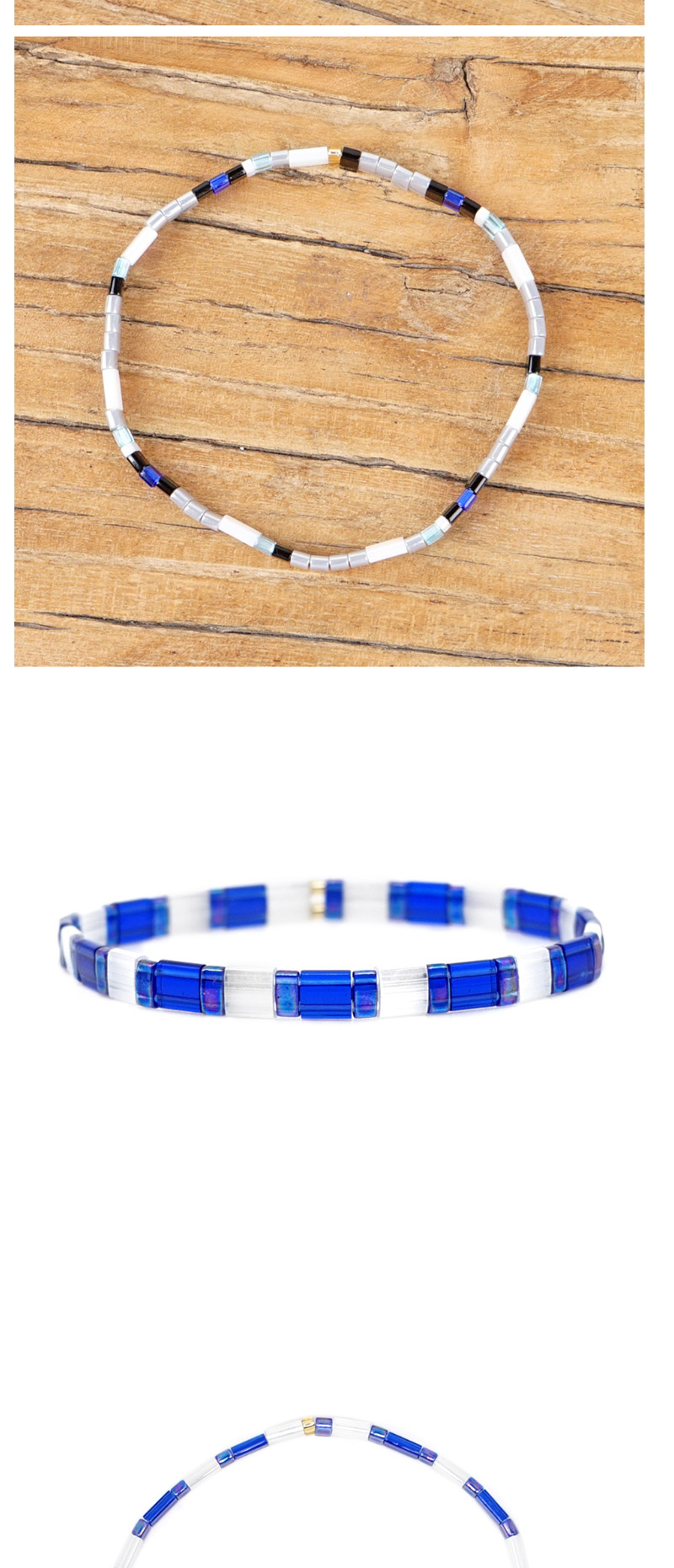 Fashion Blue And White Beaded Woven Bracelet,Fashion Bracelets