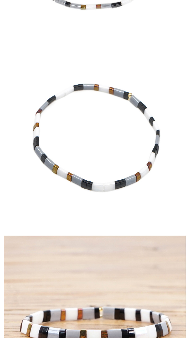 Fashion Gray Black Rice Beads Woven Bracelet,Beaded Bracelet