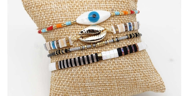 Fashion Set Color Rice Beads Woven Eye Shell Bracelet,Beaded Bracelet