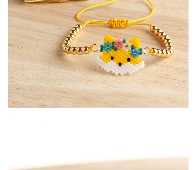 Fashion Yellow Rice Beads Weave Cartoon Fox Bracelet,Beaded Bracelet