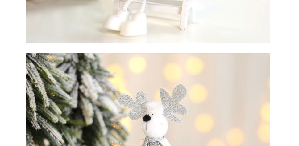 Fashion Silver Elk Doll Christmas Ornaments,Festival & Party Supplies