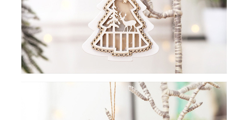 Fashion White Angel With Light Pendant Wooden Twine Christmas Tree Pendant,Festival & Party Supplies