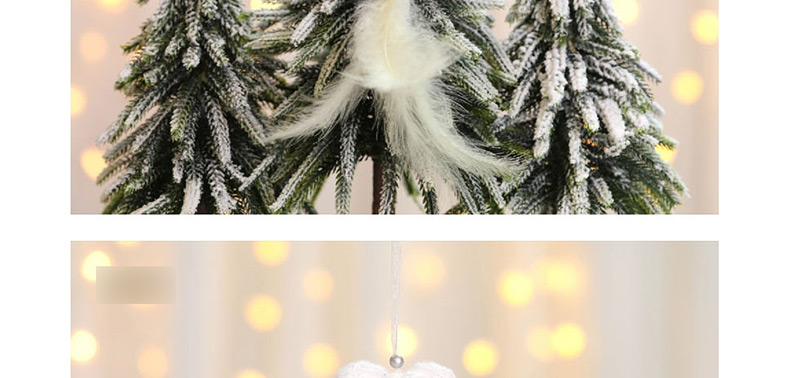 Fashion White Peach Heart Feather Pendant Christmas Tree Pendant,Festival & Party Supplies