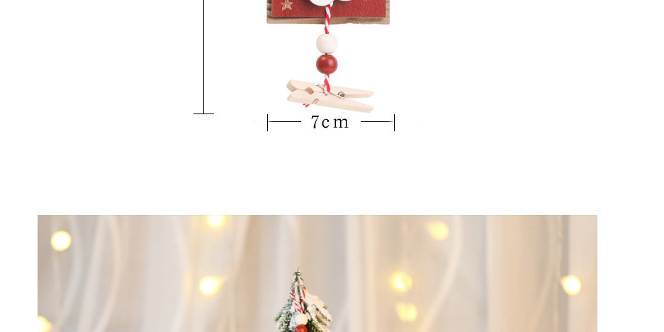 Fashion Elk Red Wooden Clip Pendant Painted Wooden Christmas Tree Pendant,Festival & Party Supplies