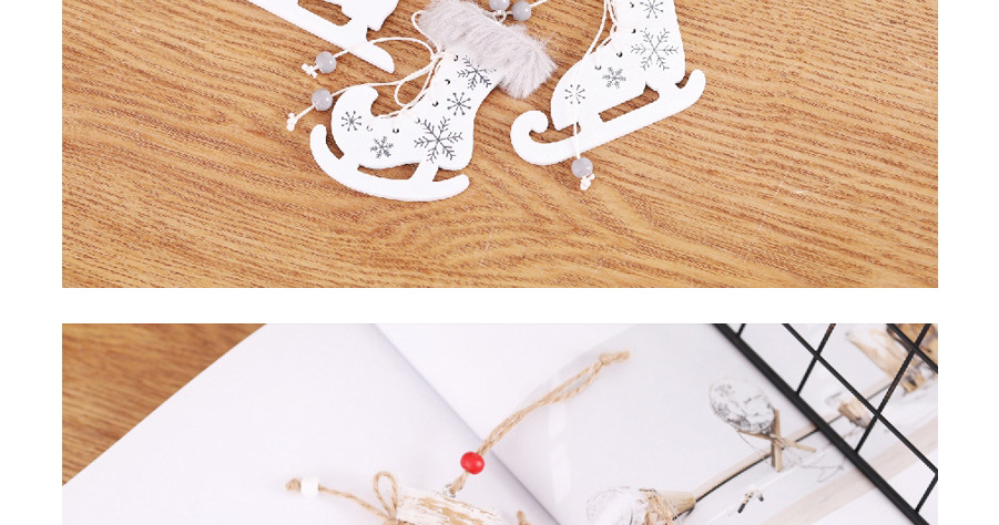 Fashion White Boots Pendant (3 Packs) Painted Printed Hemp Rope Christmas Pendant,Festival & Party Supplies