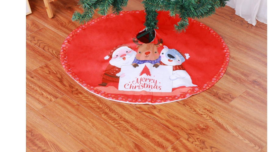 Fashion Red Fabric Christmas Tree Skirt,Festival & Party Supplies