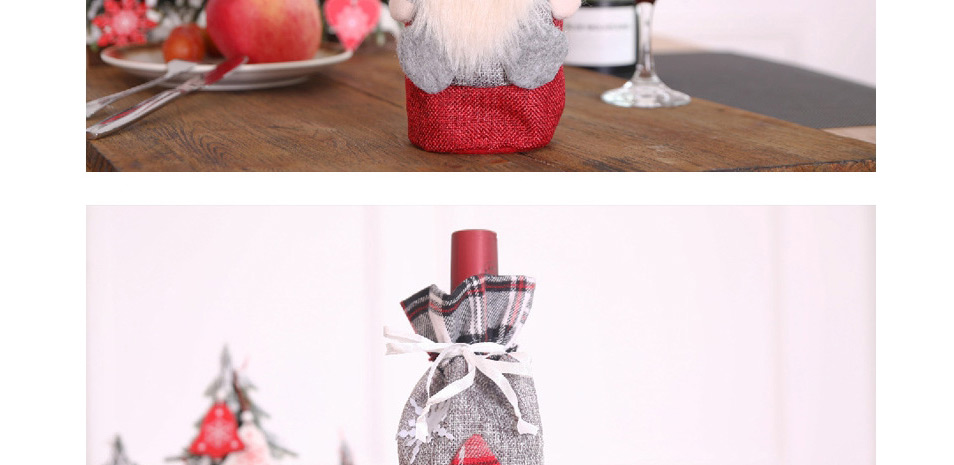 Fashion Gray Three-dimensional Old Man Doll Red Wine Bottle Set Champagne Bottle Bag,Festival & Party Supplies