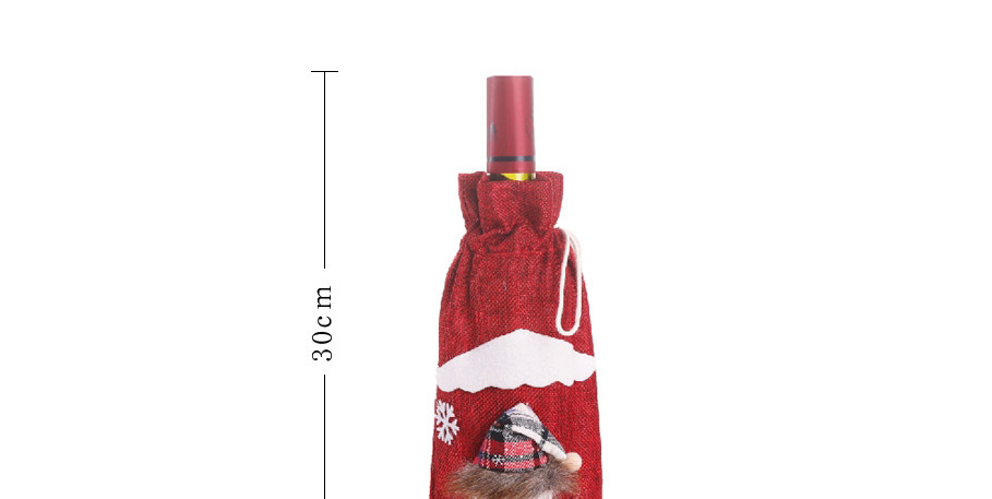 Fashion Red Snowman Burlap Wine Set Christmas Bottle Set,Festival & Party Supplies