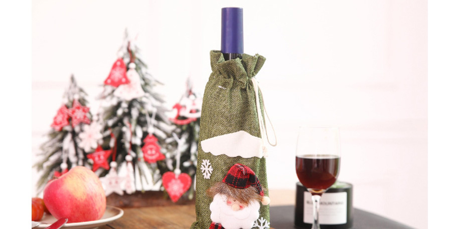 Fashion Red Snowman Burlap Wine Set Christmas Bottle Set,Festival & Party Supplies