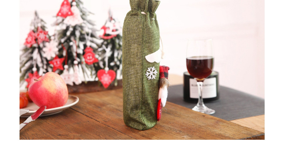 Fashion Green Old Man Linen Wine Set Christmas Bottle Set,Festival & Party Supplies